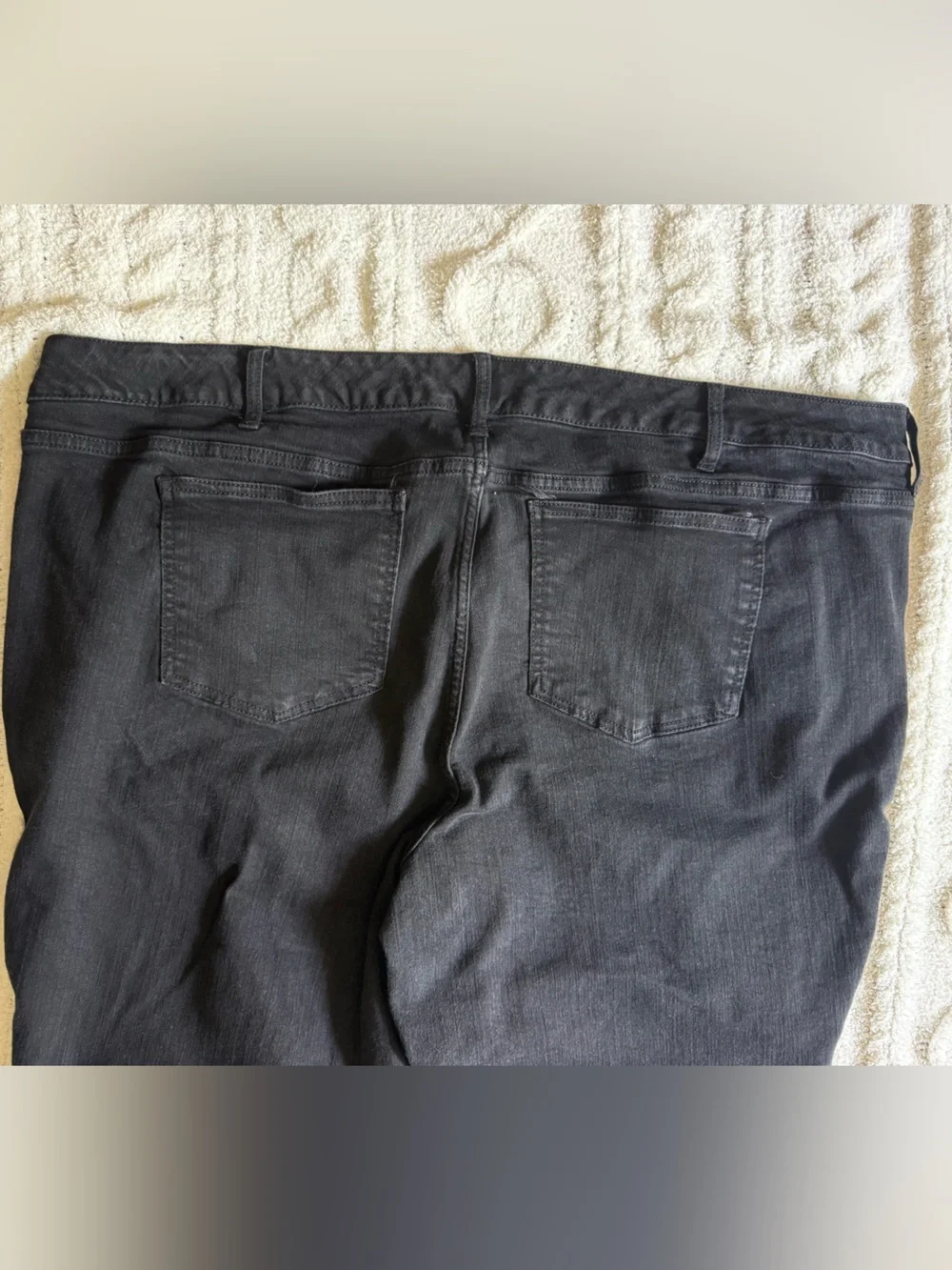 Torrid Ankle Skinny Jeans Black Distressed Lace Hem Stretch Denim Size 28 Tall